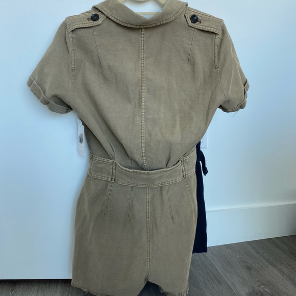 Free People Moss / Green Denim Romper - Picture 3 of 7